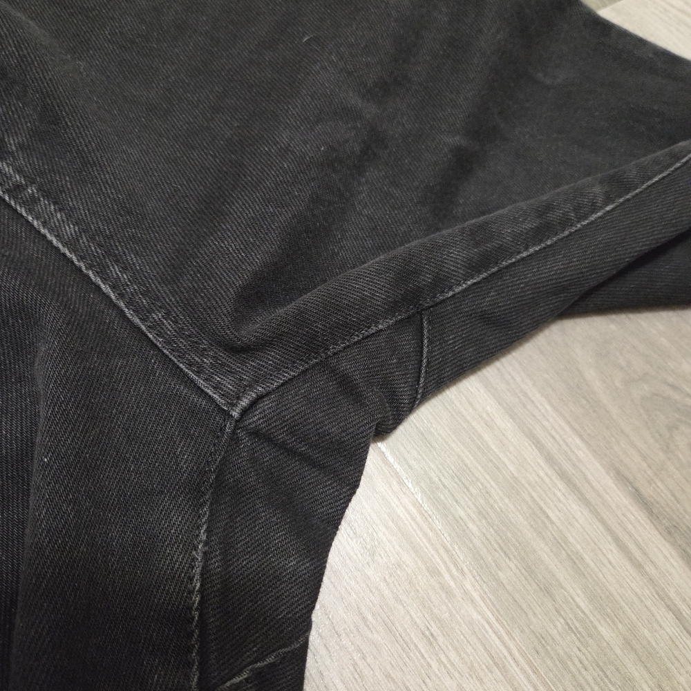 Zara Black High-Waist Jeans 100% Cotton Paperbag Waist Straight Leg Trendy Denim - Picture 5 of 12